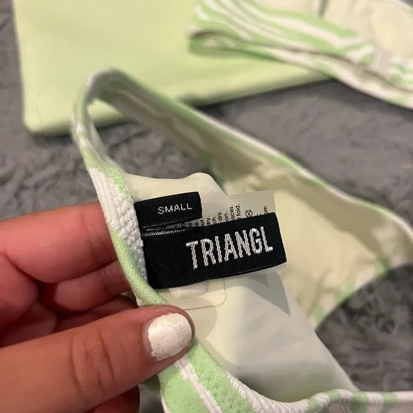 Triangl Bikini Set Green / White Zebra Women’s Size Small Condition - Picture 3 of 4